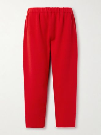 The Row Pantaloni Cropped A Gamba Affusolata In Cashmere Herea - Rosso