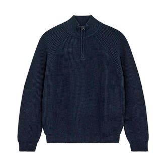 Anerkjendt Truien & Vesten, Heren, Blauw, S, Half Zip Gebreide Trui
