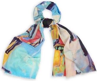 Saachi Spring Print Scarf in Light Turquoise Multi at Nordstrom Rack