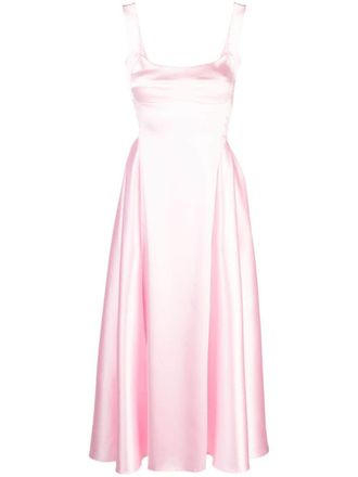 Atu Body Couture Satijnen maxi-jurk met vierkante hals - Roze