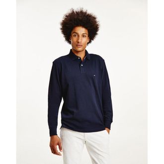 Tommy Hilfiger 1985 Regular Long Sleeve Mens Polo Shirt - Blue - Size X-Large
