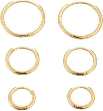 st. Moran Vega Set of 3 Hoop Earrings in Gold at Nordstrom