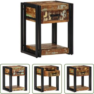 vidaXL Comodino in legno - Armadio da Notte con cassetto Multicolore 40 x 35 x 50 cm