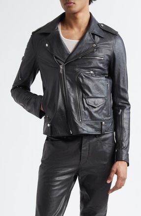 Rick Owens Lukes Stooges leather jacket - men - Lamb Fur