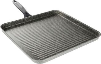 Trade Shop Trade Shop - Silla Cuadrada 31,5 Cm Piedra Antideslizante Resistente A Los Rasgu&ntilde;os Con Mango Negro 041064m