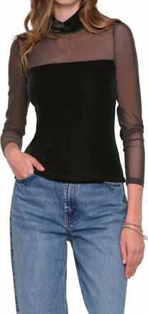 Heartloom Pomelo Velvet Long Sleeve Top In Black