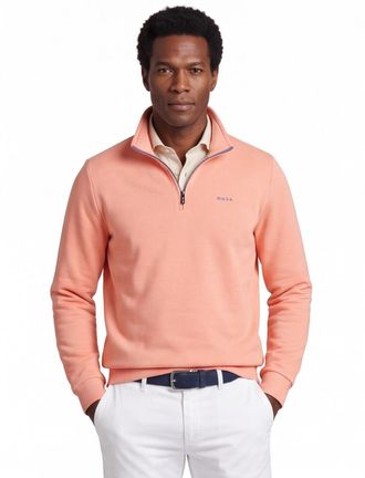 N-Z-A- NEW ZEALAND AUCKLAND Trui half zip oranje New Zealand normale fit