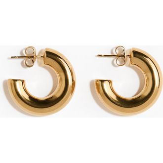 H&M Waterproof Hoop Earrings in Gold-Colored at Nordstrom