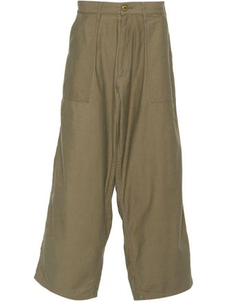 Neighborhood wide-leg cotton trousers - Green