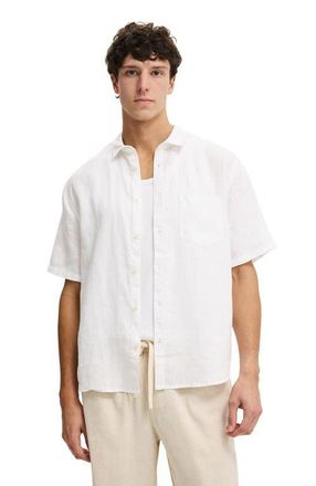 Cotton On Mens Relaxed Linen Short Sleeve Shirt in White at Nordstrom, Size X-Small
