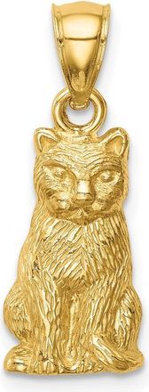 Diamond2Deal 14k Yellow Gold Cat Pendant