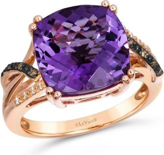 Le Vian Ladies Semi Precious Ring featuring 6 1/4 cts. Grape Amethyst set in 14K Strawberry Gold