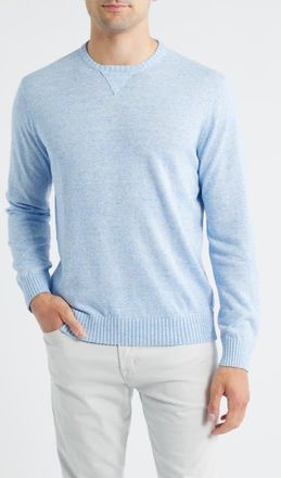 Johnnie-O Albus Neppy Crewneck Sweater in Gulf Blue at Nordstrom, Size Xx-Large