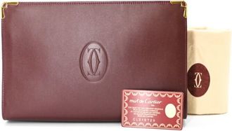 Cartier Bordeaux Red Color Clutch Bag (Pre-Owned)