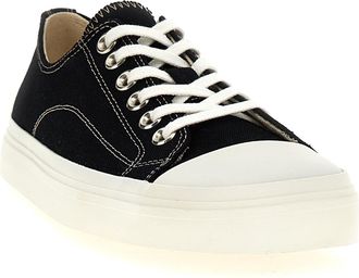 Moschino Womens Black Cotton Low Top Sneakers