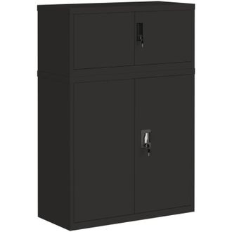vidaXL File Cabinet Black 90x40x130 cm Steel Vidaxl