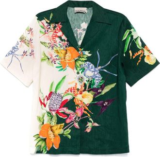 Alemais Aggie shirt - women - Viscose/Elastane/Linen/Flax - 4 - Green