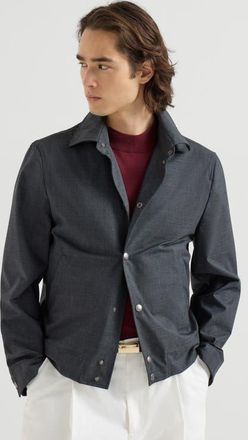 Brunello Cucinelli Virgin wool fresco outerwear jacket in Dark Grey at Nordstrom, Size 58 It