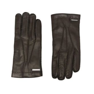 Corneliani Handschoenen met logo-applicatie - Heren - Accessoires - Bruin - Maat: 8 1/2 IN Leer