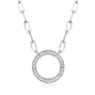 RS Pure by Ross-Simons Diamond Charm-Compatible Circle Necklace in Sterling Silver