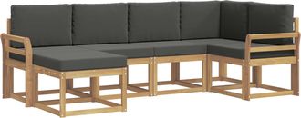 vidaXL Conjunto De Sof&aacute;s De Exterior 6 Uds. Blanco Y Antracita Vidaxl