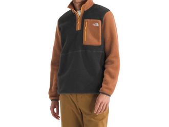 The North Face Yumiori Quarter Zip Jacket In Asphalt Grey Burnt Umber Summit Gold
