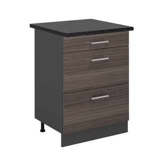 Vicco Mueble Bajo De Cocina R-line, Gris Noble, 60 Cm Con Cajones, Et Antracita