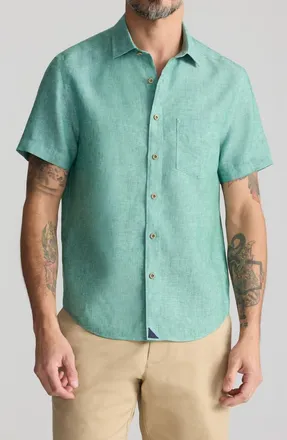 UNTUCKit Cameron Solid Wrinkle Resistant Linen Button-Up Shirt in Amazon at Nordstrom, Size X-Large