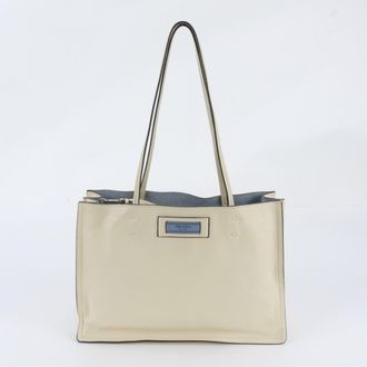 Prada Ivory Leather Handbag Shoulder Bag Tote Bag (Pre-Owned)