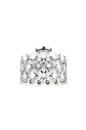 Netlighting Bahamas 5 Light Semi Flush Ceiling Light Chrome Crystal in Grey