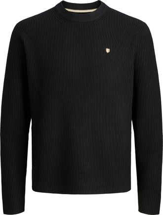 Jack & Jones Strickpullover JACK & JONES JPRBLURICHARD KNIT CREW NECK, Herren, Gr. XS, schwarz, Strick, Obermaterial: 73% Polyester, 27% Polyacryl, unifarben, regu