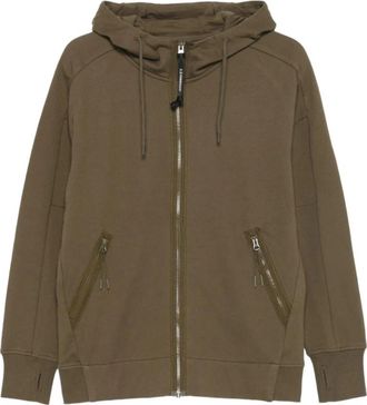 C.P. Company Sweatshirts & Hoodies - Heren - Vesten met rits - Groen - M - Katoen - Hoodies & sweatvesten