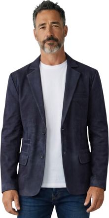 Infinity Leather Mens Italian Navy Suede Blazer Jacket - Trabzon Goat Leather - Size X-Small