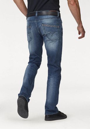 Bruno Banani Straight-Jeans BRUNO BANANI Dylan, Herren, Gr. 28, L&auml;nge 32, blau, Obermaterial: 98% Baumwolle, 2% Elasthan, Basic, normal lang, Jeans Straight-Jeans,