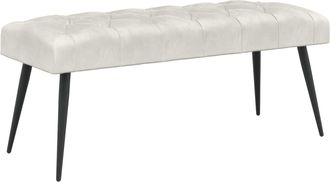 vidaXL Banco Con Tapicer&iacute;a Con Botones Crema 110 X 40 X 46 Cm Vidaxl