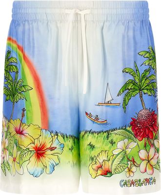 Casablanca Mens Aloha Bermuda Shorts
