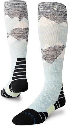 Stance Windy Peaks Mid Wool Snow Crew Cut Socks Shoes Green : LG (US Mens Shoe 9-13 - Womens Shoe 11-14), Merino/Mesh/Nylon