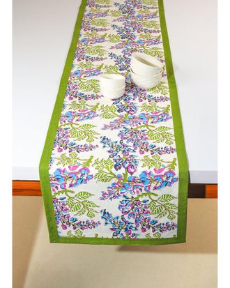 Tiramisu Bluebell Symphony Block Print Table Runner