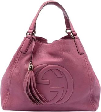 Gucci Pre-owned Shoulder Bags, female, Pink, Size: ONE SIZE Pre-owned Soho Cellarius Tote