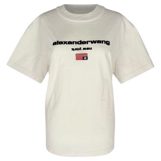 Alexander Wang Logo Graphic T-shirt in White Cotton