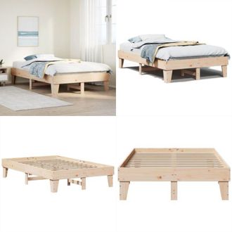 vidaXL Letto senza Materasso 120x190 cm in Legno Massello di Pino - Letto senza materasso - Letto in pino