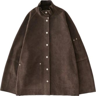 STUDIO NICHOLSON Dash Raglan Sleeve Suede Jacket