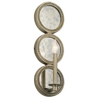 Loops Wall Light Glass Back Plates/Patterned Sterling Gold Silver Tones LED E14 60W in Metallics