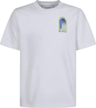 Casablanca Arches Classic Short Sleeve Tee - Heren - Tops - Wit - Maat: 2XL Katoen