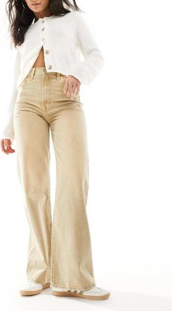 Levi's Ribcage - Jeans a fondo ampio beige a vita alta-Neutro