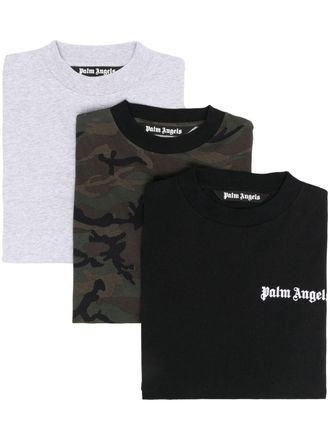 Palm Angels Set di 3 T-shirt con stampa - Nero