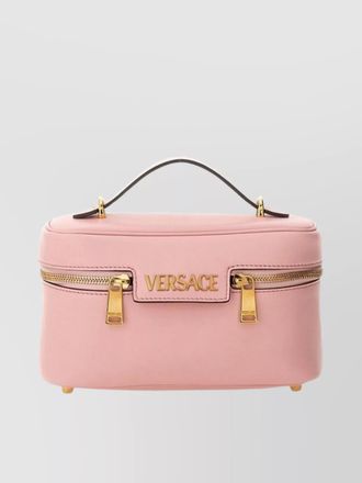 Versace luxe label bag featuring top handle