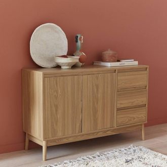 Sweeek 120cm Sideboard With Wood-effect & 2 Doors in Light Brown