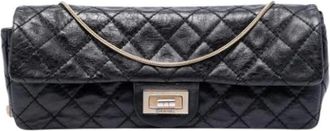 Chanel Pre-owned East West Flap Schoudertas - Dames - Vintage Schoudertas - Zwart - ONE Size - Leer - Vintage