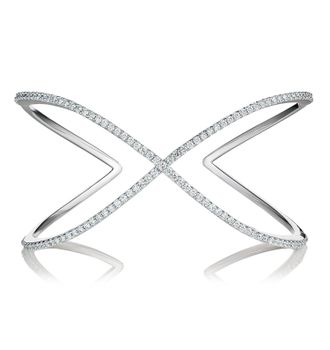 The Diamond Store 2.00ct Lab Diamond Infinity Cross-over Bangle in 9K White Gold